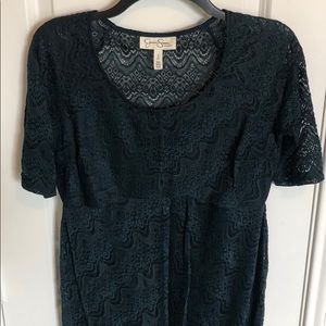 Deep teal maternity lace dress